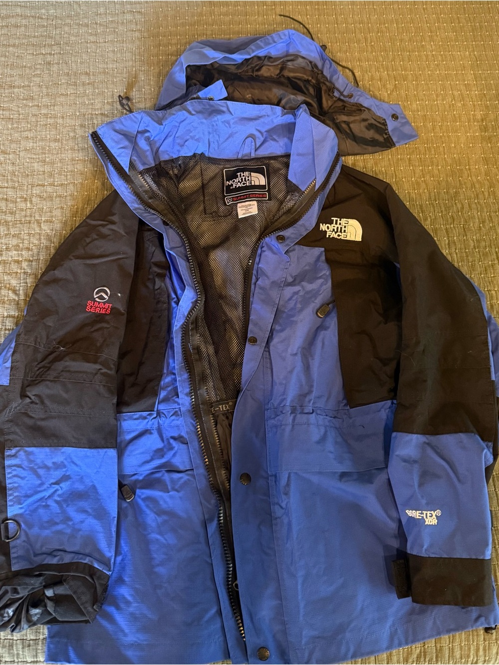 Vintage North Face Blue and Black Gore-Tex Coat